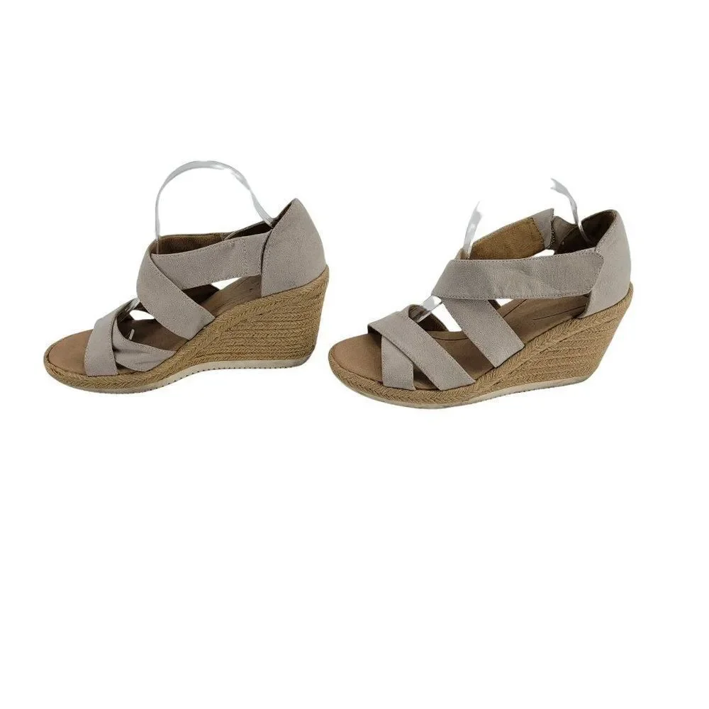Dr. Scholl's‎ Visitors Platform Espadrille Open Toe Wedge Sandals Tan Size 10